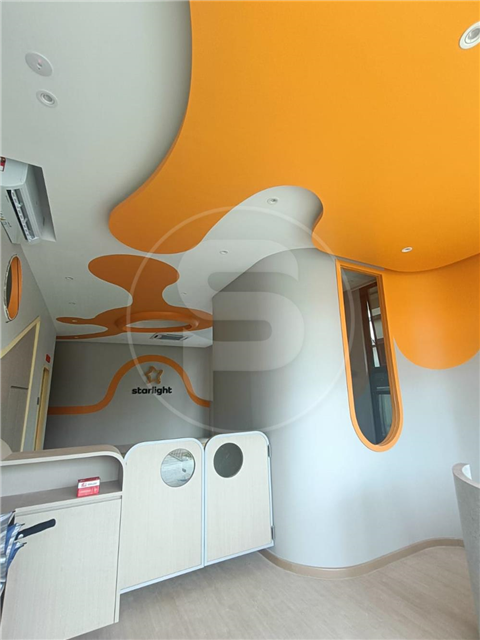 Curve ceiling partition - Austin Crest