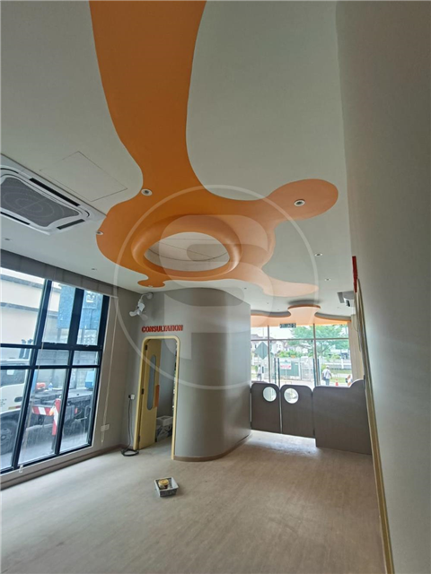 Curve ceiling partition - Austin Crest